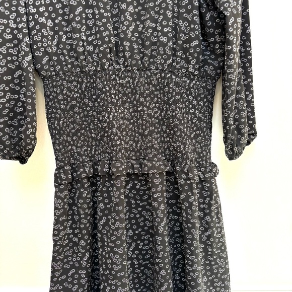 Yakira Bella Emily Smocked Waist Dress Ditsy Floral Modest Black and White XL - Picture 5 of 13